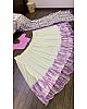 White and purple georgette shibori printed lehenga choli