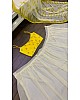 White and yellow georgette shibori printed lehenga choli