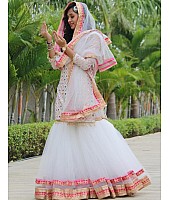 White fox georgette sequence embroidered work sharara plazzo suit