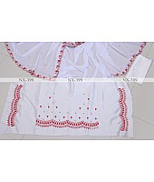White georgette fancy thread work saree