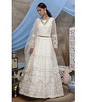 white net heavy embroidered wedding lehenga choli