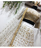 White net sequence embroidered wedding lehenga choli