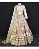 White vaishali silk printed embellish sequins work lehenga choli