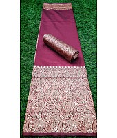 Wine banarasi kota silk jacquard weaving work wedding saree