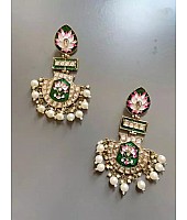 Alloy gold plated lotus big jhumka earrings