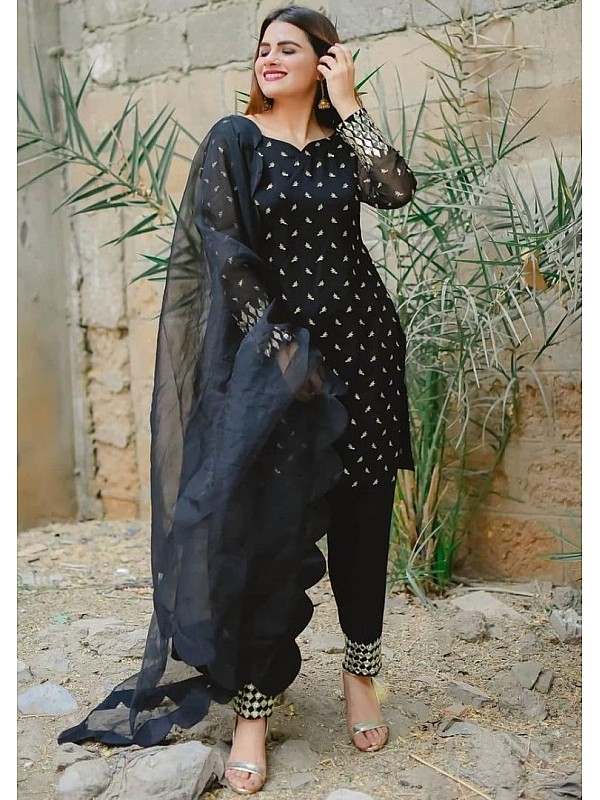 Buy online Black Salwar Semi-stitched Suit from Suits & Dress material for  Women by Afsana Anarkali for ₹1499 at 59% off | 2024 Limeroad.com