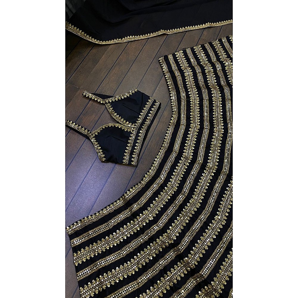 Black kasturi silk heavy embroidered lehenga choli