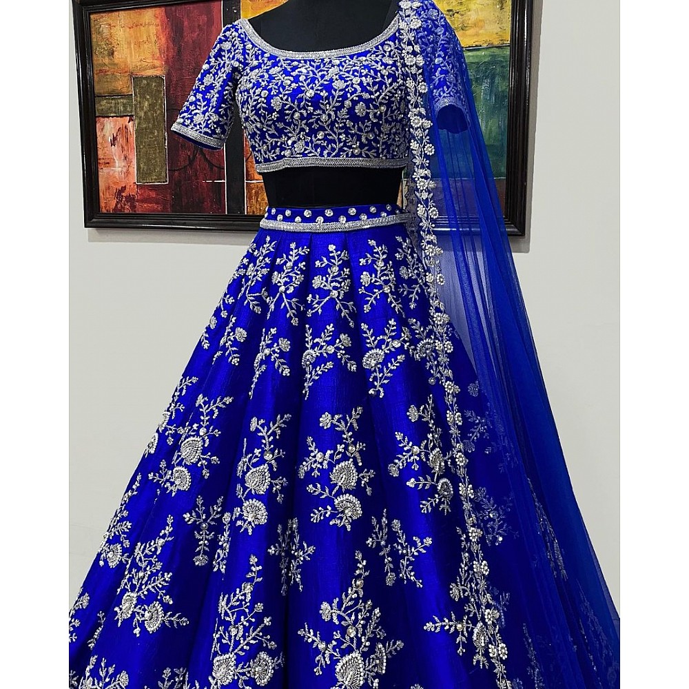 Lehenga Choli : Blue tapeta silk coding heavy dori work wedding ...