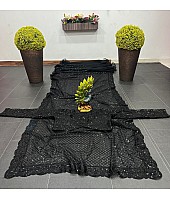 Deepika padukon black heavy sequence work party wear designer saree