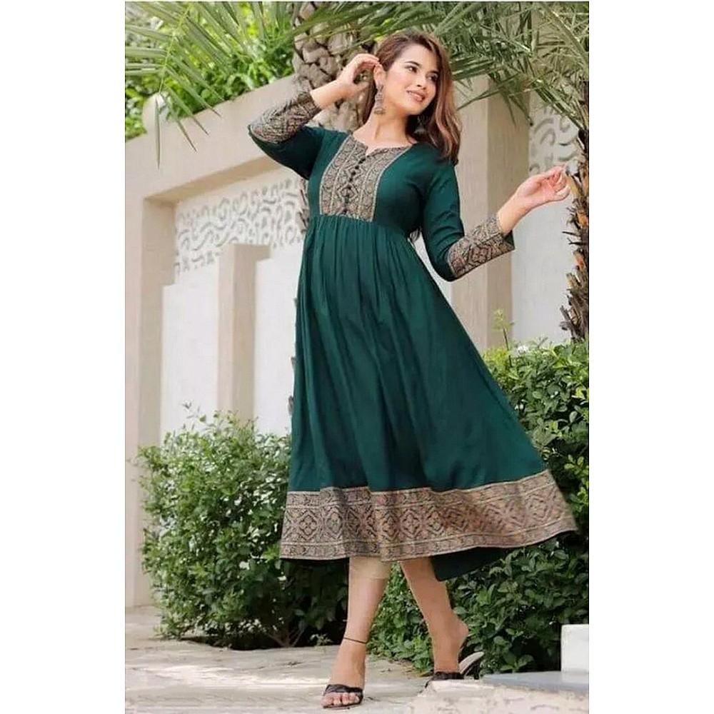ZD 10071 GREEN COLOUR CHINON SILK WITH SEQUENCE EMBROIDERY CASUAL WEAR ANARKALI  KURTI SET FOR WOMEN AT BEST RATE WHOLESALE EXPORTER SURAT