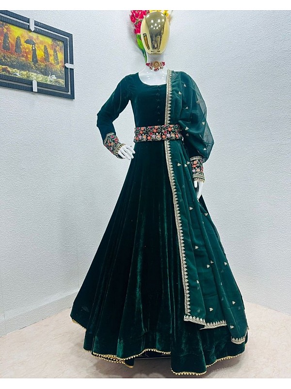 Buy Black Velvet Anarkali Kurti and Long Gown Set Designer Kurti Online in  India  Etsy