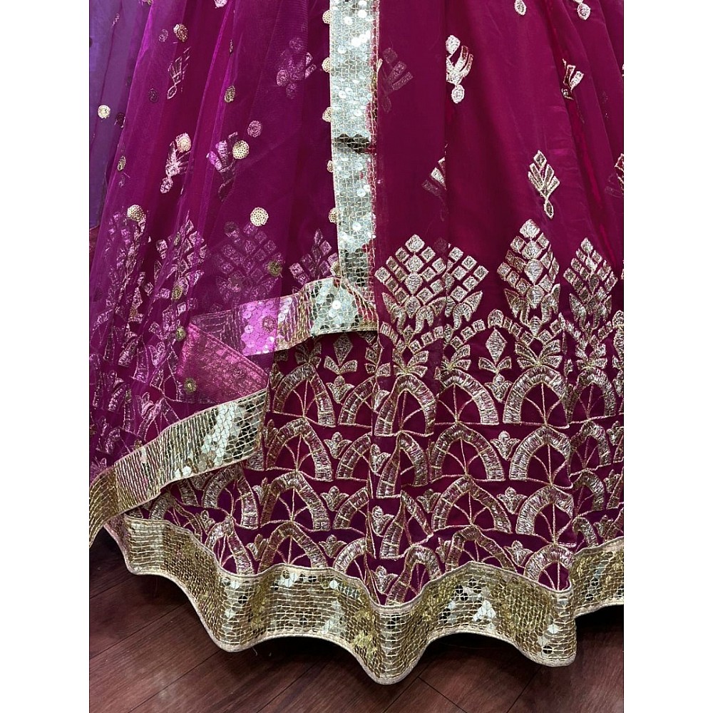 Mroon georgette heavy embroidered wedding lehenga choli