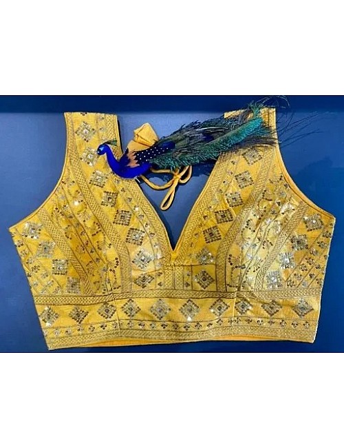 Phantom silk zari thread embroidery work blouse