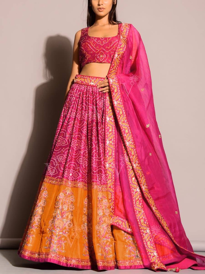 Wedding Wear Stitched Majestic Orange Rani Velvet Designer Lehenga Choli