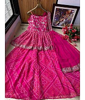 Pink georgette embroidered printed sharara suit