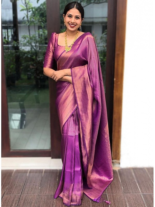 Share 87+ lavender silk sarees for wedding super hot