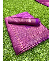 Purple jacquard weaving work banarasi silk saree for wedding