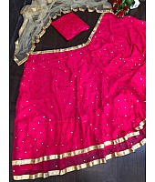 Rani pink georgette thread and sequence work girlish lehenga choli