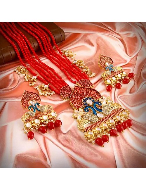 Red Feminine Colorful Jewellery Sets