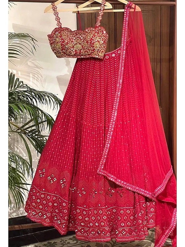 45 Red Bridal Wedding Lehenga - Compel to Get Married Soon-thephaco.com.vn