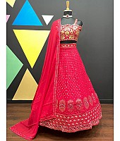 Red georgette heavy embroidered designer lehenga choli for wedding