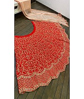 Red malai silk heavy embroidered wedding lehenga choli