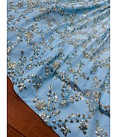 Sky blue georgette heavy embroidered wedding lehenga choli