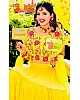 Yellow georgette embroidered ruffle lehenga for haldi ceremony