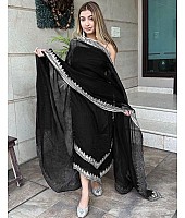 Black georgette embroidered palazzo suit