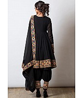Black georgette embroidery and mirror work designer dhoti style suit