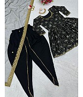 Black georgette sequence embroidery work punjabi suit