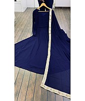 Blue georgette long party wear anarkali ethnic gown
