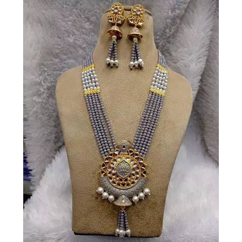 Gold plated pearls jewellery set