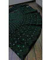 Green net heavy embroidery worked lehenga for wedding
