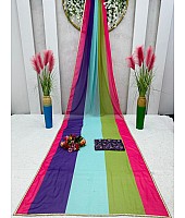Multicolor georgette printed alia bhatt designer bollywood saree