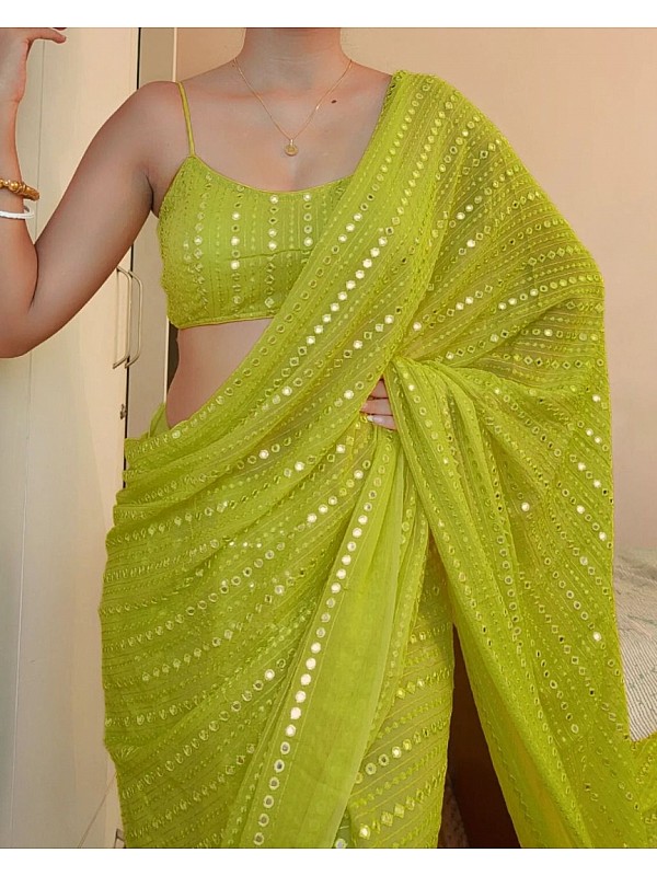 Amiable Parrot Green Soft Banarasi Silk Saree With Fragrant Blouse Pie –  LajreeDesigner