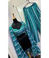 Rama printed crepe silk indowestern palazzo suit with shrug koti