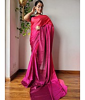 Rani pink chinon silk ready to wear one minute partywear saree