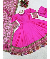 Rani pink tapeta silk thread sequence work designer palazzo suit