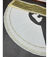 White heavy embroidery worked wedding lehenga choli
