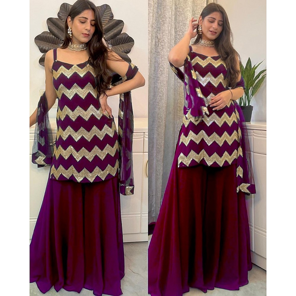 Lavender Sharara Suit Set – Amoli Clothing