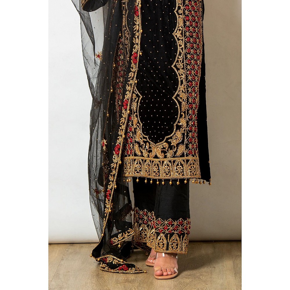 Black heavy designer work eid special salwar suit