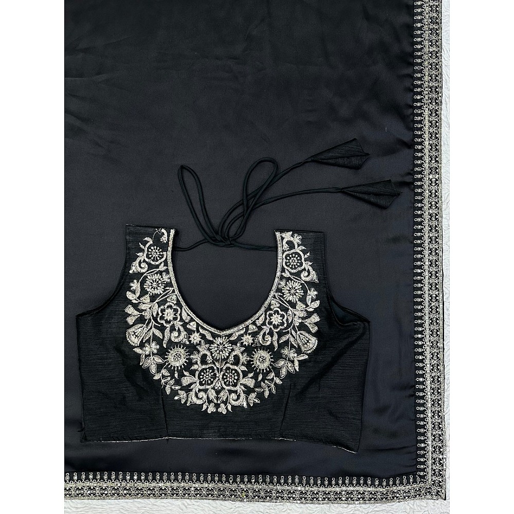 Daisy shah designer bollywood black party wear saree
