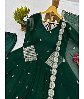 Green georgette designer anarkali suit for wedding