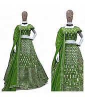 Green heavy work designer wedding lehenga choli