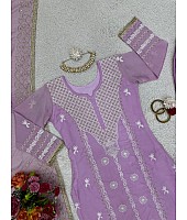 Lavender designer organza salwar suit