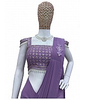 Lavender designer stylish ready to wear saree for farewell parties