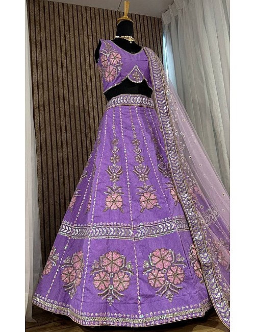 Purple heavy work designer wedding lehenga choli