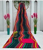 Rainbow strips printed designer party wear saree