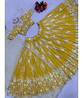 Yellow heavy work designer ceremonial lehenga choli